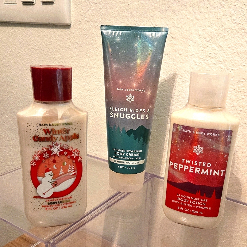 Christmas 🎄 Bath & Body Works • Peppermint 🍬, Sleigh Rides 🛷, Winter Apple 🍎